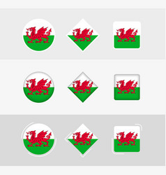 Wales Flag Icons Set Flag Of