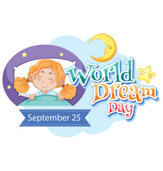 World Dream Day Banner Design With Cartoon