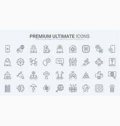 Information Technology Thin Line Icons Set