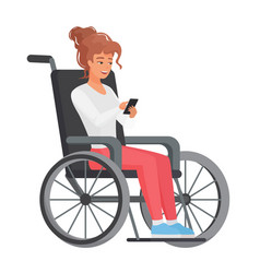 Woman In Wheelchair Using Smartphone