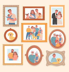 Family Photos Parents And Kids Portrait In Frames