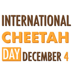 International Cheetah Day Poster Template