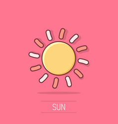 Cartoon Sun Icon In Comic Style With Ray Sign