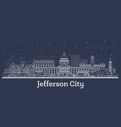 Outline Jefferson City Missouri Skyline