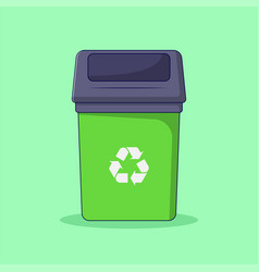 Recycle Bin Trash Can Garbage Can Flat Cartoon