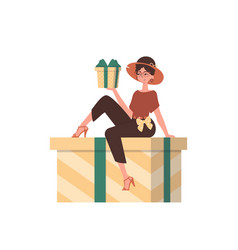 A Woman Sits On Gift Modern Style