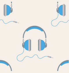 Blue Headphones Seamless Pattern