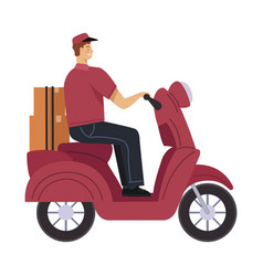 Delivery Worker In Motorcycle