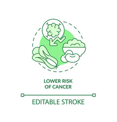 Lower Risk Of Cancer Green Concept Icon