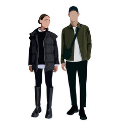 Stylish Couple Of Young People Man And Woman On A