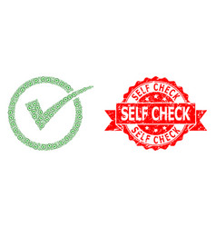 Textured Self Check Stamp And Recursion Yes Tick