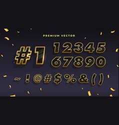 3d Number Shiny Fancy Gold Text Effect