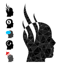 Brain Steam Polygonal Icon And Other Icons