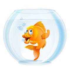 Cartoon Goldfish In Bowl