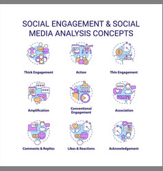 Social Engagement Concept Icons Set