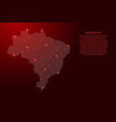 Brazil Map From Red Pattern Slanted Parallel