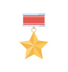 Gold Star Medal With Red Ribbon Military Award