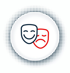 Line Comedy And Tragedy Theatrical Masks Icon