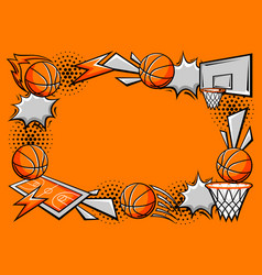 Frame With Basketball Items Sport Club