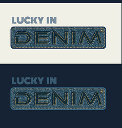 Horizontal Denim Label With Text