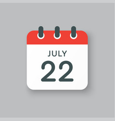 Icon Calendar Day 22 July Summer Days Year