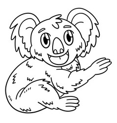 Koala Animal Isolated Coloring Page For Kids