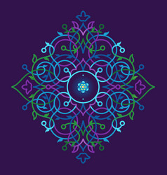 Mandala In Eastern Style Neon Acid Color