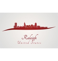 Raleigh Skyline In Red