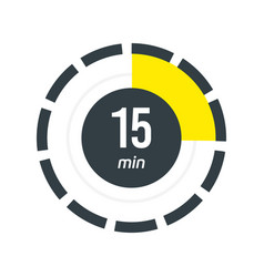 15 Minutes Timer Stopwatch Symbol In Flat Style