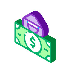 Fake Banknote Fraudster Isometric Icon