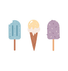 Three Colorful Ice Cream Icons