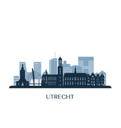 Utrecht Skyline Monochrome Silhouette