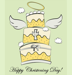 Happy Christening Cake Invitation Card