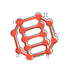 Dna Molecule Icon In Comic Style Atom Cartoon