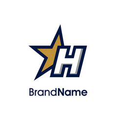 Initial H Gold Star Logo