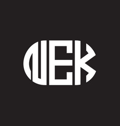 Nek Letter Logo Design On Black Background