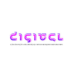 Technology Science Font Digital Cyber Alphabet