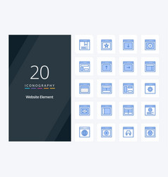 20 Website Element Blue Color Icon