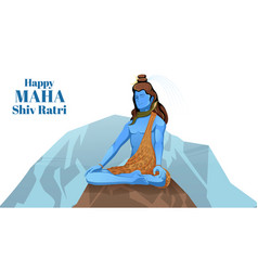 Lord Shiva In Meditation Pose Happy Maha