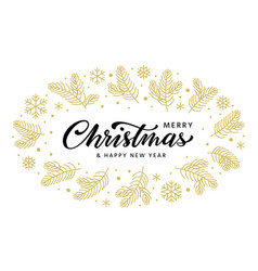 Merry Christmas Happy New Year Handdrawn Lettering