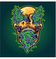 Scary Skull Head Weed Leaf