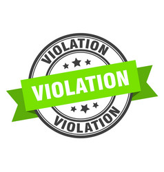 Violation Label Sign Round Stamp Band Ribbon