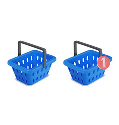 3d Different Blue Shopping Basket Set