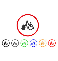 Fire Patient Evacuation Rounded Icon