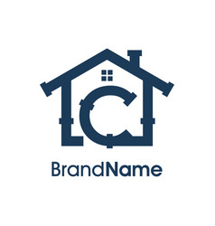 Modern Initial C Home Plumbing Logo