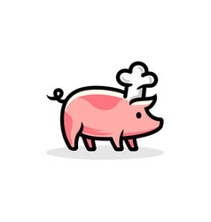 Quirky Cute Pig Pig With Chef Hat Mascot