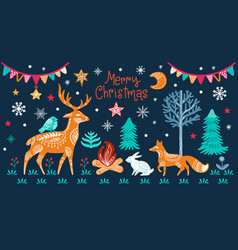 Christmas Isolated Woodland Color Animals