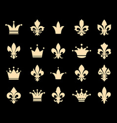 Crown And Fleur De Lis Icons