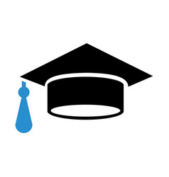 Graduation Hat Silhouette With Blue Ribbon