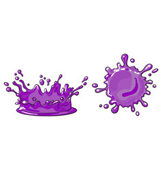 Cartoon Purple Juice Drop Splash Set